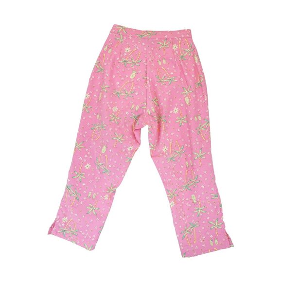 AW Golf by Allyson Whitmore Womens Golf Pants Capris Size 8 Pink Tropical Palms - Picture 2 of 6